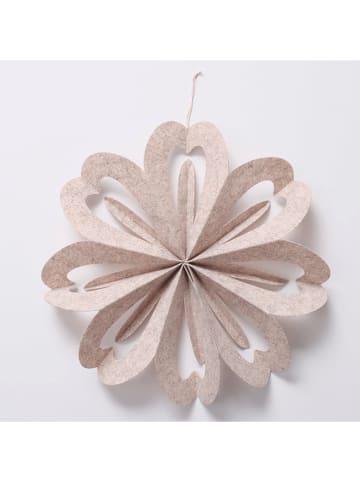 Boltze 4er-Set: Dekoanhänger "Kassio" in Creme/ Beige - (H)6 cm