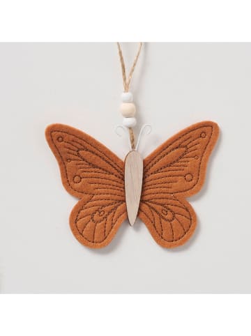 Boltze 3-delige set: deco hangers "Nabi" oranje/beige/lichtblauw - (H)10 cm