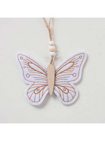 Boltze 3-delige set: deco hangers "Nabi" oranje/beige/lichtblauw - (H)10 cm
