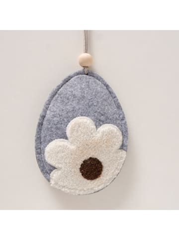 Boltze 2-delige set: deco hangers "Nayla" blauw/grijs - (H)14 cm