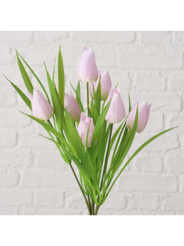 Boltze Dekostrauß "Tulpe" in Grün/ Lila - (H)31 cm