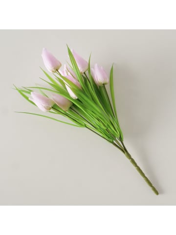 Boltze Dekostrauß "Tulpe" in Grün/ Lila - (H)31 cm