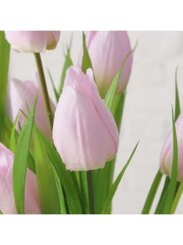 Boltze Dekostrauß "Tulpe" in Grün/ Lila - (H)31 cm