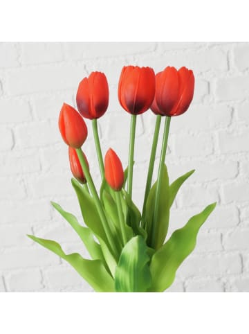 Boltze Decoboeket "Falona" rood/groen - (H)13 cm