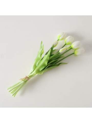 Boltze Dekostrauß "Falona" wit/groen - (H)13 cm