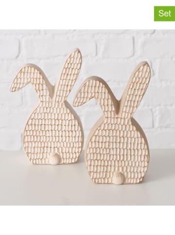 Boltze 2er-Set: Dekofiguren "Elana" in Beige - (H)19 cm