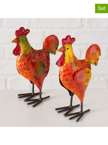 Boltze 2er-Set: Dekofiguren in Orange/ Gelb - (H)15,2 cm