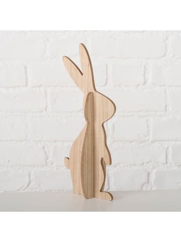 Boltze 2-delige set: decofiguren "Linus" lichtbruin/wit - (H)29,5 cm
