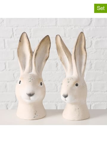 Boltze 2er-Set: Dekofiguren "Martino" in Creme/ Hellbraun - (H)23,4 cm