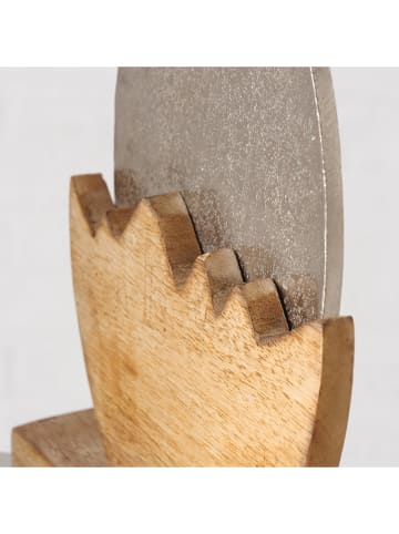 Boltze Dekofigur "Momo" in Weiß/ Hellbraun - (H)33 cm