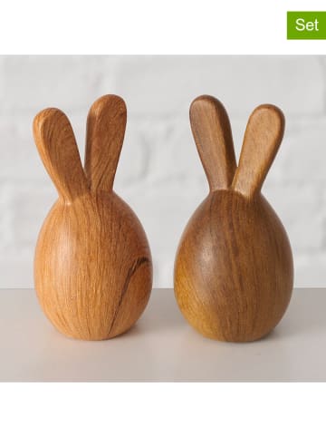 Boltze Figurki dekoracyjne (2 szt.) w kolorze brązowo-jasnobrązowym - wys. 8 cm