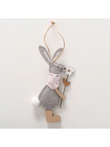 Boltze 2er-Set: Dekoanhänger "Canea" in Grau/ Beige - (H)16 cm