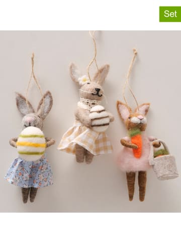 Boltze 3er-Set: Dekoanhänger "Frina" in Bunt - (H)14 cm