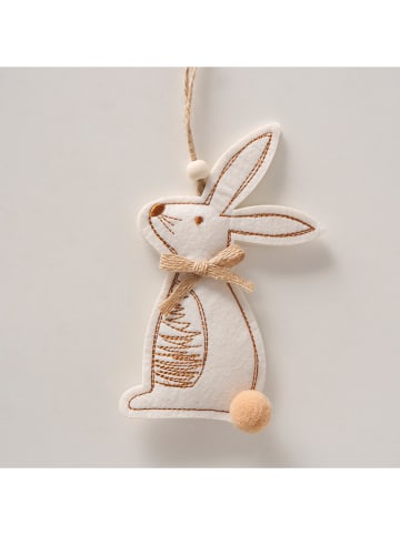 Boltze 3er-Set: Dekoanhänger "Lines" in Weiß/ Hellbraun/ Beige - (H)14 cm