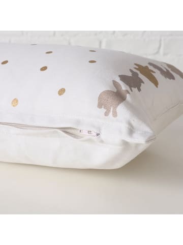 Boltze Kissen "Tinka" Weiß/ Grau/ Gold - (L)50 x (B)30 cm