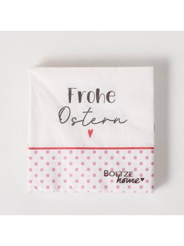 Boltze 2er-Set: Servietten "Ladina" in Weiß/ Pink - 2x 20 Stück