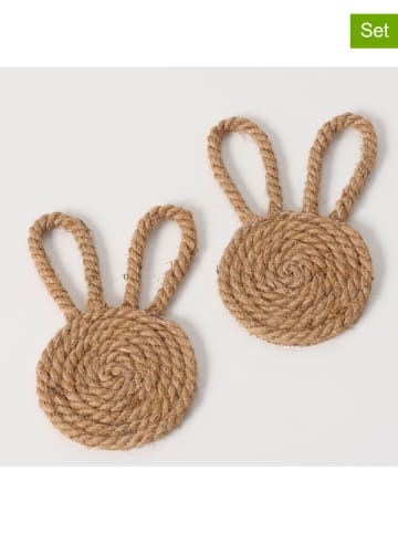 Boltze 2er-Set: Untersetzer "Liva" in Hellbraun - Ø 18,5 cm