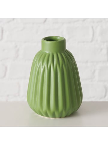 Boltze 3-delige set: vazen "Esko" groen - (H)11 x Ø 10 cm