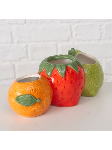 Boltze Wazon "Frutas" w kolorze zielono-czerwono-pomarańczowym - wys. 8 cm