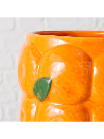 Boltze Vase "Orange" in Orange/ Grün - (H)26,5 x Ø 16 cm