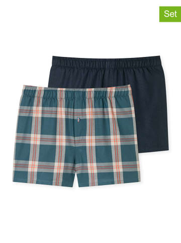 Schiesser 2-delige set: boxershorts groen/zwart