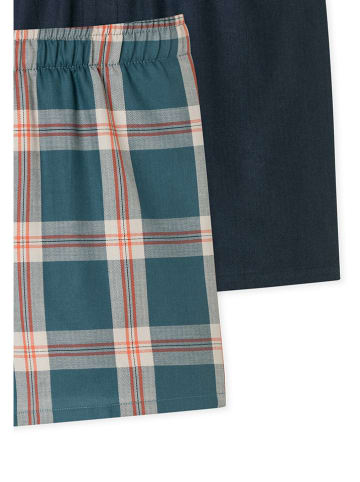 Schiesser 2-delige set: boxershorts groen/zwart