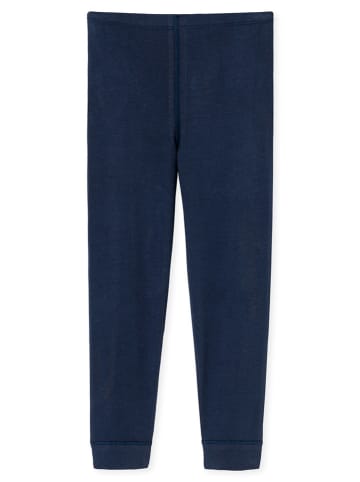 Schiesser 2-delige set: lange onderbroeken donkerblauw/wit