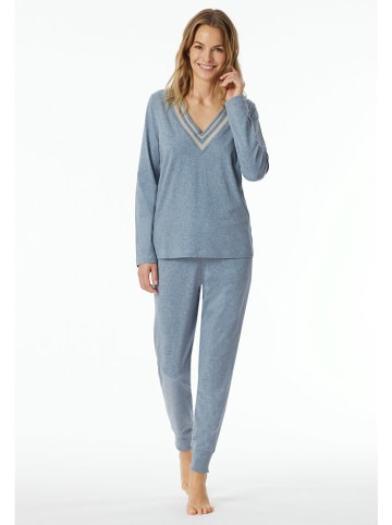 Schiesser Pyjamashirt blauw