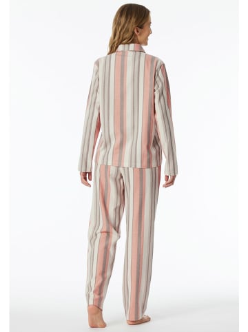Schiesser Pyjama crème/oranje/grijs