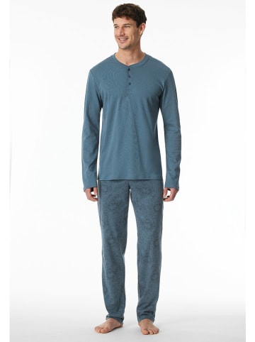 Schiesser Pyjama blauwgrijs