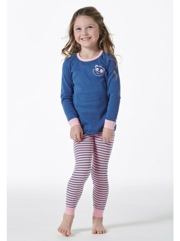 Schiesser Pyjama in Rosa/ Blau