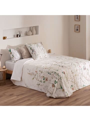 ethere Perkal-Bettbezug "Amaya" in Creme/ Grün