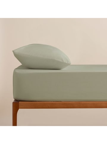 ethere Perkal-Spannbettlaken in Khaki