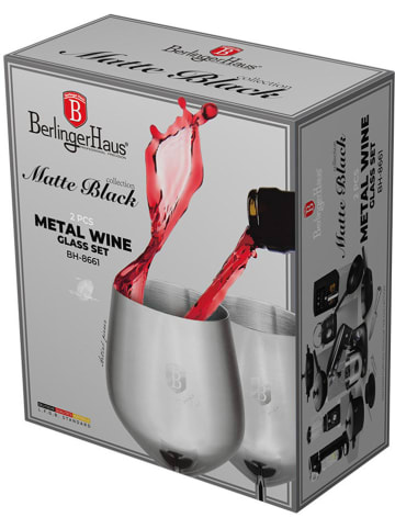 Berlinger Haus 2er-Set: Edelstahl-Weingläser - 550 ml