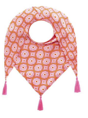 Zwillingsherz Dreieckstuch "MaikeZH" in Rosa/ Orange - (L)200 x (B)95 cm