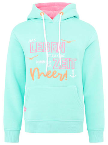Zwillingsherz Hoodie "Zeit für Meer" in Mint