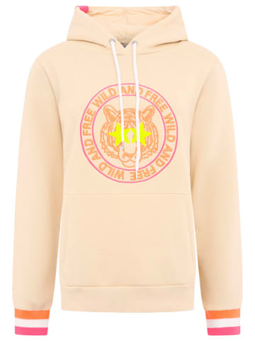 Zwillingsherz Hoodie "Tigerkopf" abrikooskleurig