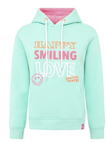 Zwillingsherz Bluza "Happy Smiling Love" w kolorze miętowym