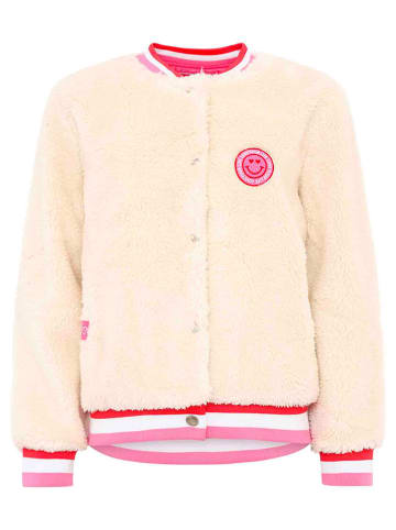 Zwillingsherz Teddyjacke "Smile Everyday" in Creme
