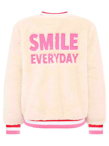Zwillingsherz Kurtka pluszowa "Smile Everyday" w kolorze kremowym