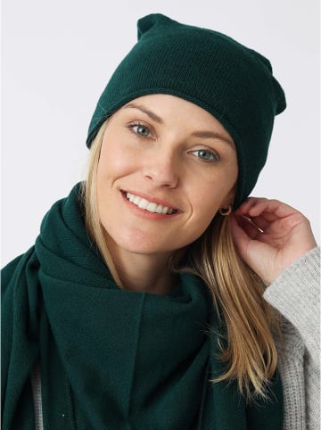 Zwillingsherz Czapka beanie w kolorze ciemnozielonym