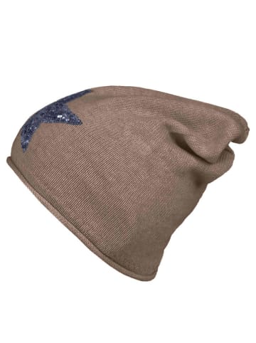 Zwillingsherz Beanie in Hellbraun