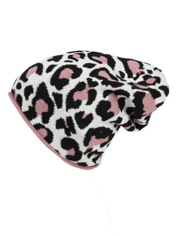 Zwillingsherz Beanie wit/zwart/lichtroze