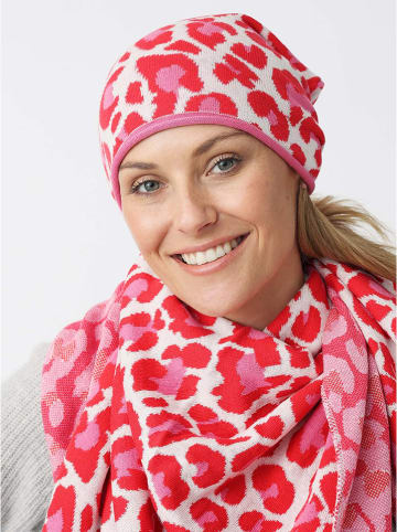 Zwillingsherz Beanie in Weiß/ Rot