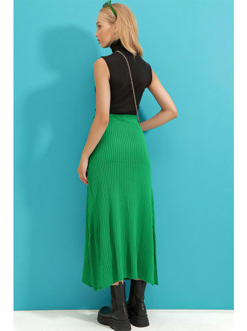 Trend Alacati Gebreide rok groen