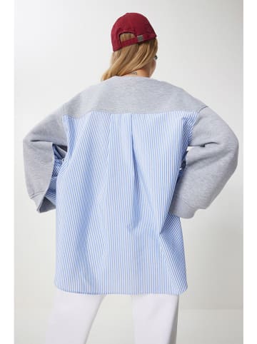 Happiness Istanbul Sweatshirt grijs/lichtblauw