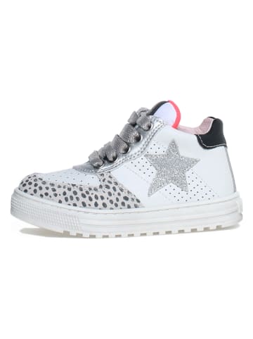 Naturino Leder-Sneakers "Hess high" in Weiß/ Grau