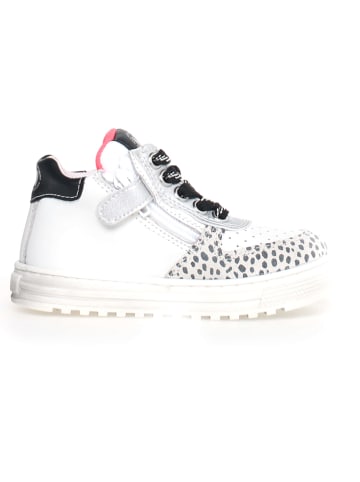Naturino Leren sneakers "Hess high" wit/grijs