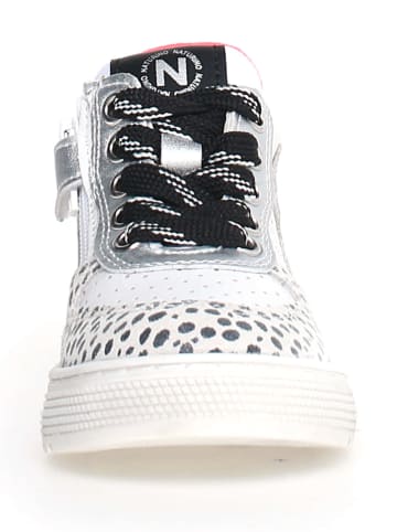 Naturino Leder-Sneakers "Hess high" in Weiß/ Grau