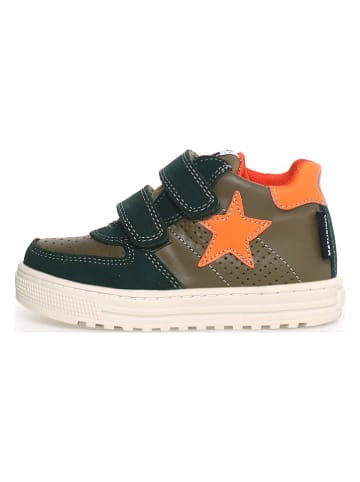 Naturino Leder-Sneakers "Hess high" in Khaki/ Dunkelblau